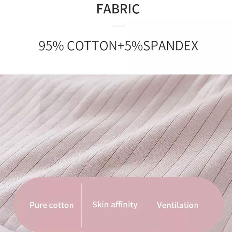Ribbed Cotton Panties - 4pcs Pack with Contrast Piping