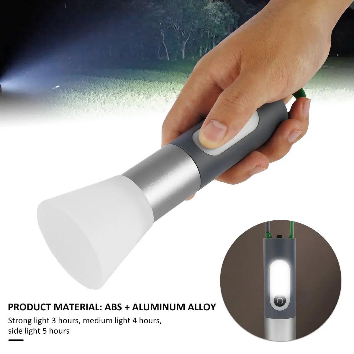 3-in-1 Rechargeable Flashlight & Lantern ā ABS + Aluminum Body