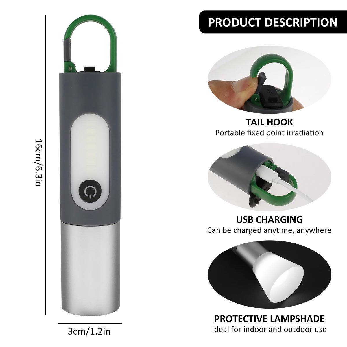 3-in-1 Rechargeable Flashlight & Lantern ā ABS + Aluminum Body