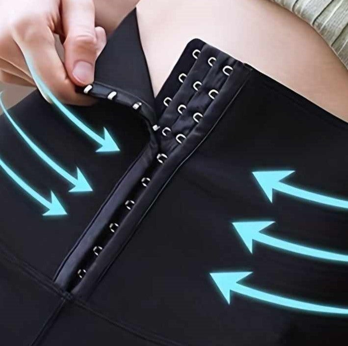 High-Waist Tummy Control Leggings ā Compression Fit with Adjustable Hook Closure