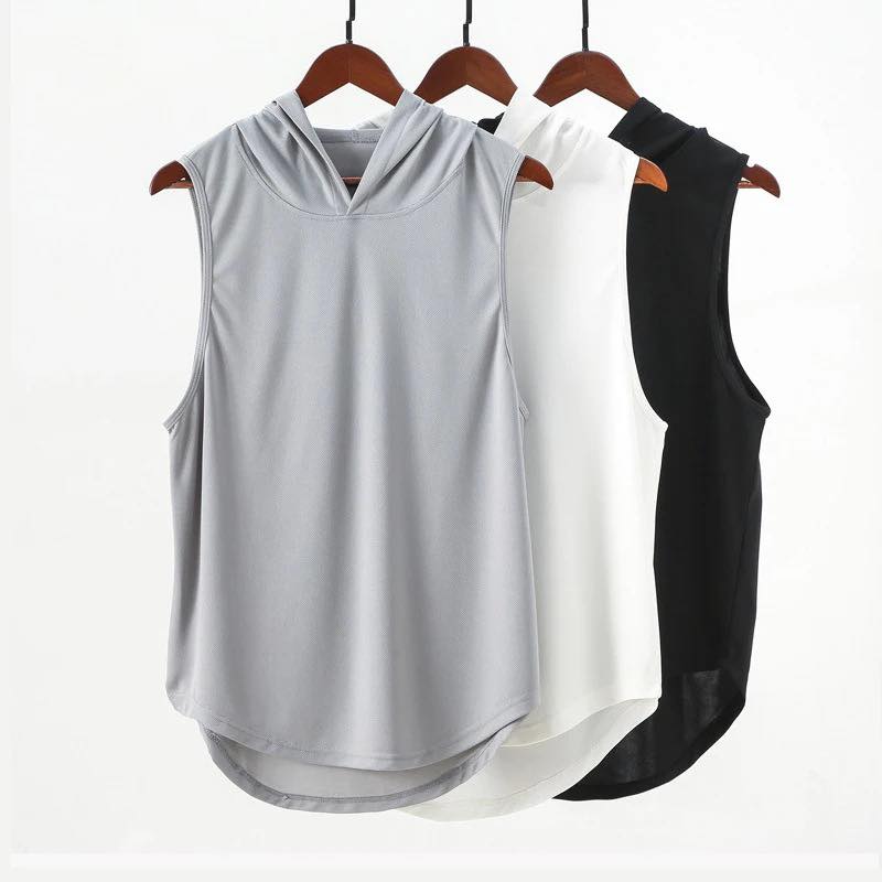 Men's Sleeveless Hooded Gym Tank