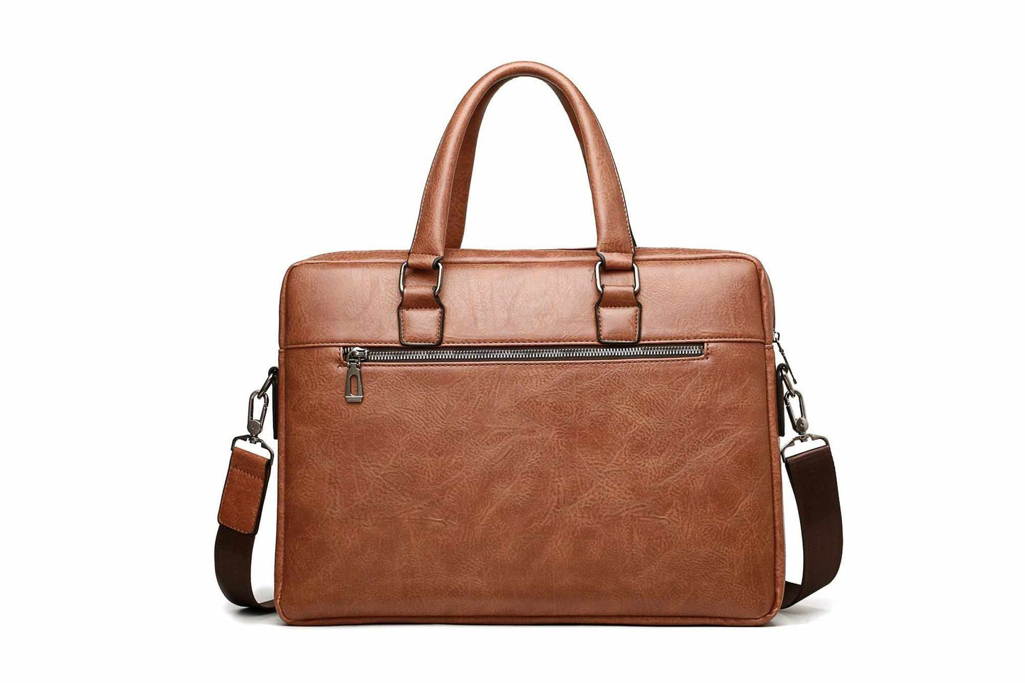 Men's Vintage PU Leather Office Laptop Bag ā 15.6" Briefcase with Shoulder Strap