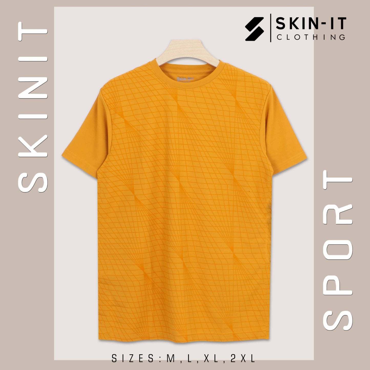 Men's T-Shirt โ Sky Blue with Geometric Stripe Print