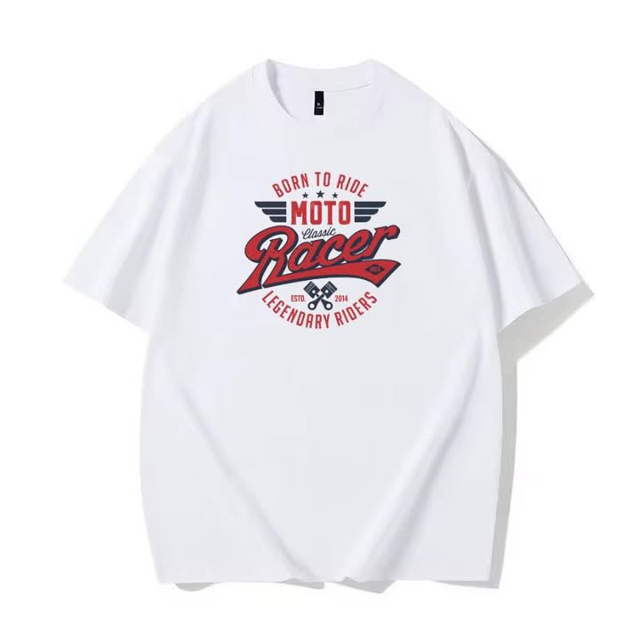 Two Wheels Move The Soul Biker Graphic T-Shirt In White Cotton