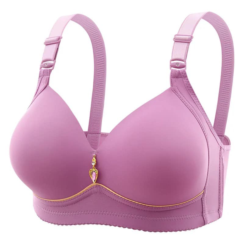 Women's wireless Padded Support Bra with Jewel Charm