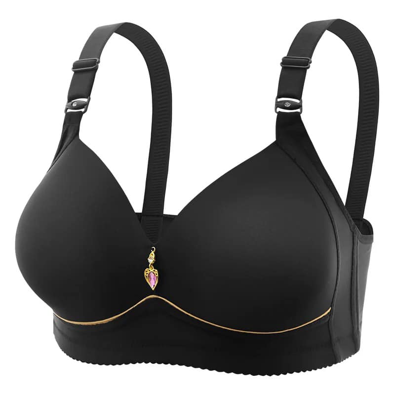 Women's wireless Padded Support Bra with Jewel Charm