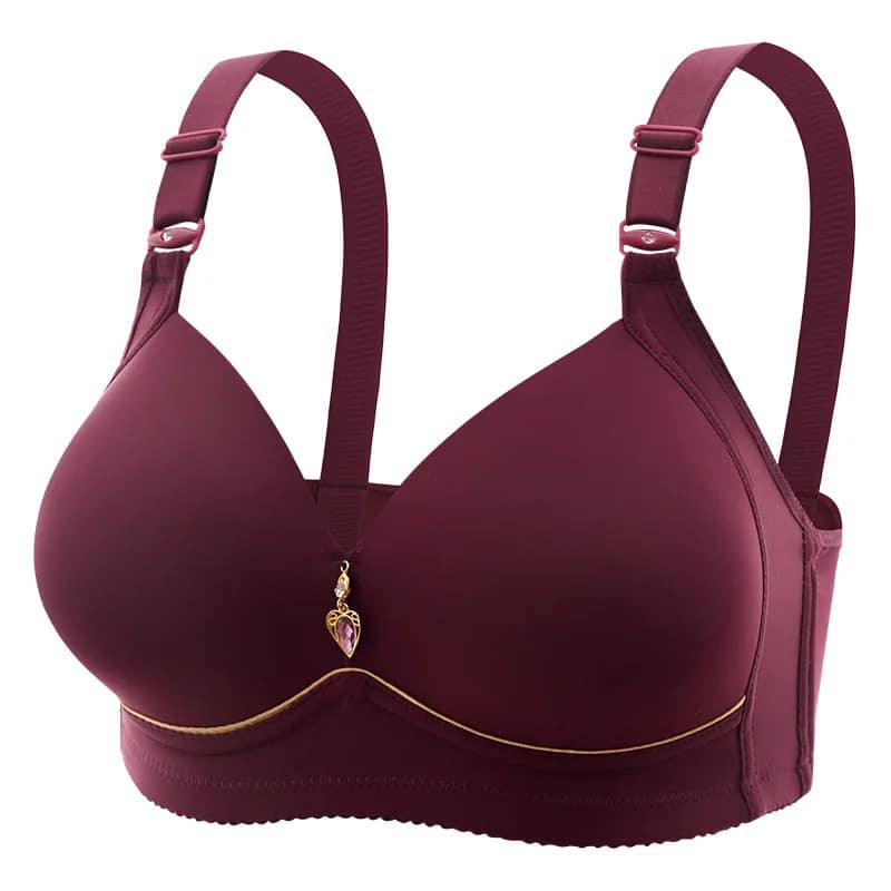 Women's wireless Padded Support Bra with Jewel Charm