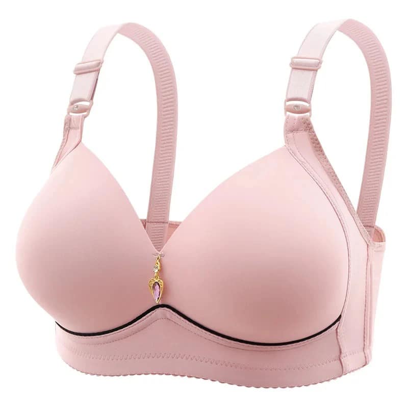 Women's wireless Padded Support Bra with Jewel Charm