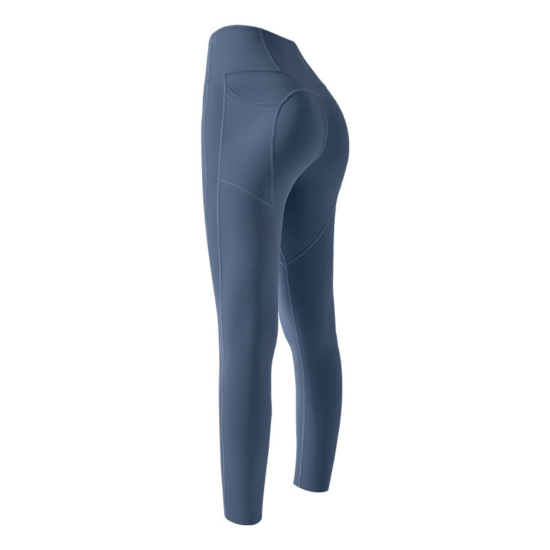 High Waist Stretchy Leggings With Hip Lift And Side Pocket Design