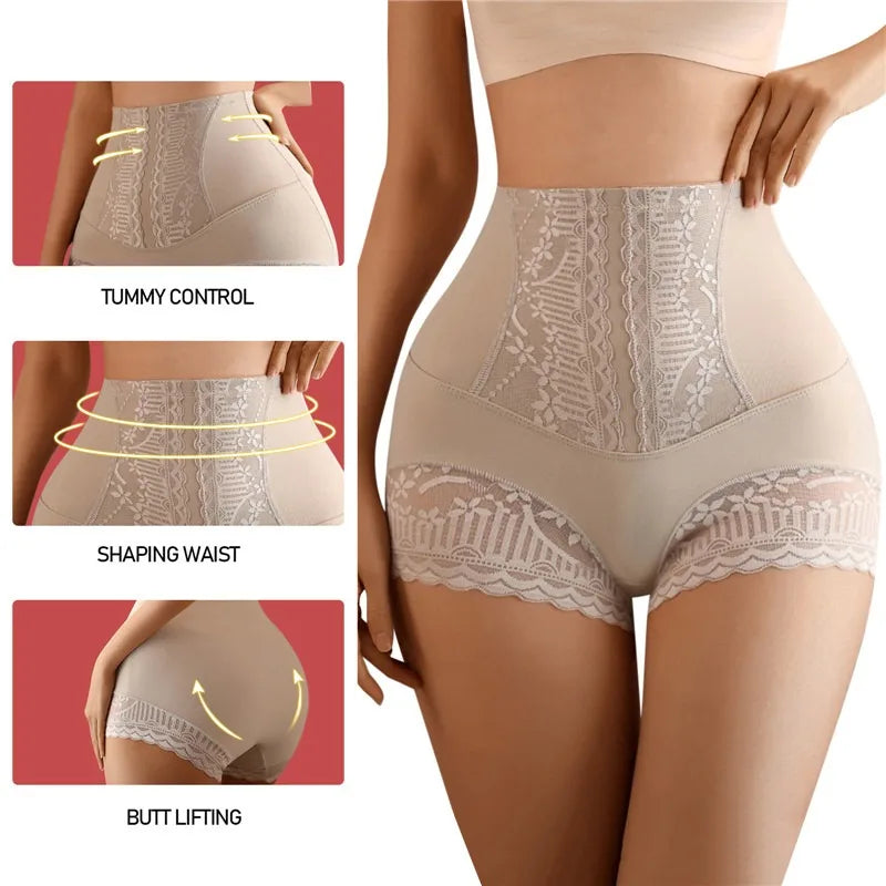 High-Waisted Lace Shaping Shorts ā Tummy Control, Butt Lifting & Waist Slimming