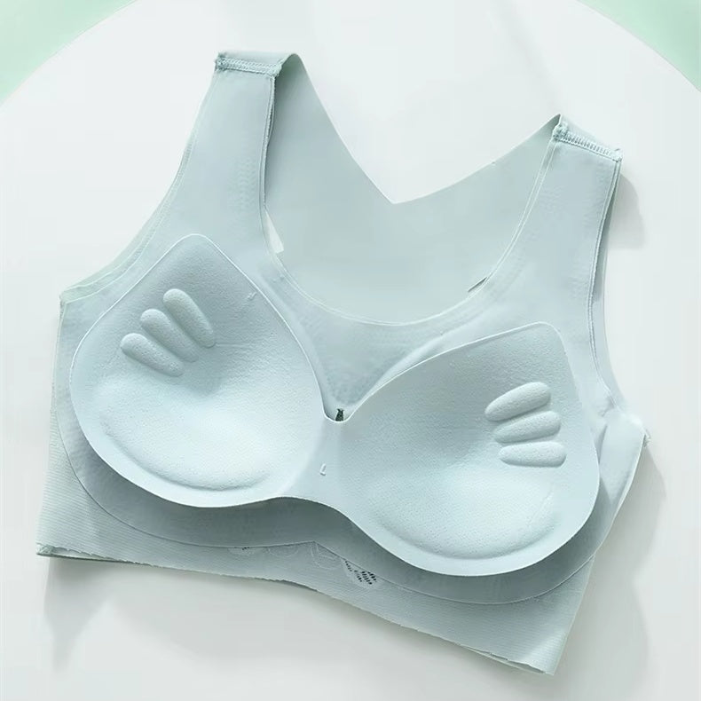 Wireless Lace Bra With Wide Strap And Back Support Design