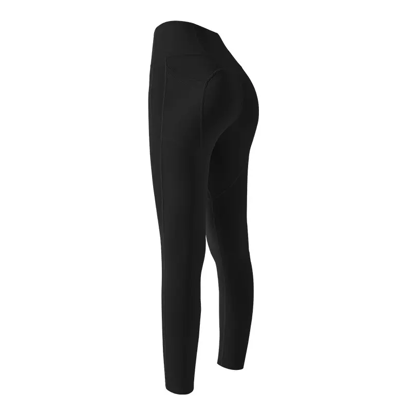 High Waist Stretchy Leggings With Hip Lift And Side Pocket Design