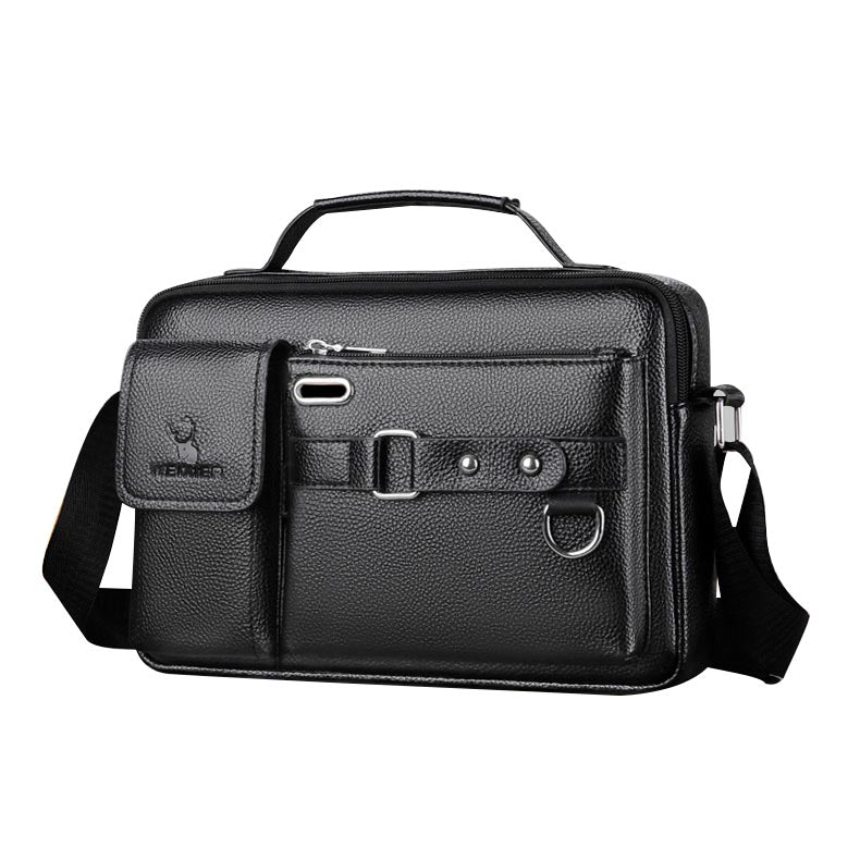 Men's Multi-Pocket PU Leather Sling Bag