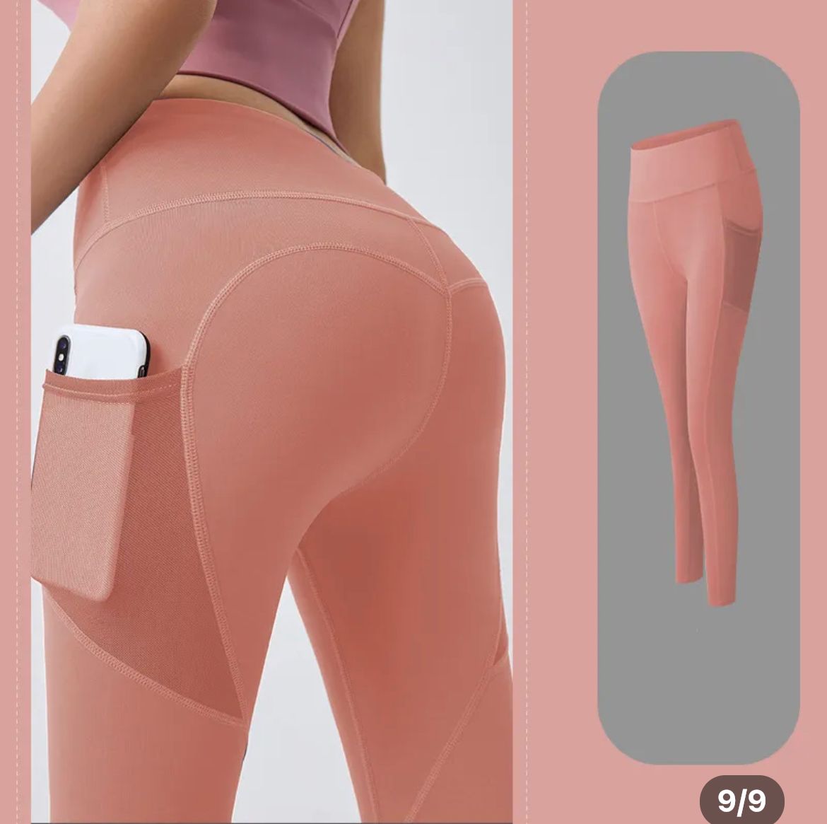 High Waist Stretchy Leggings With Hip Lift And Side Pocket Design