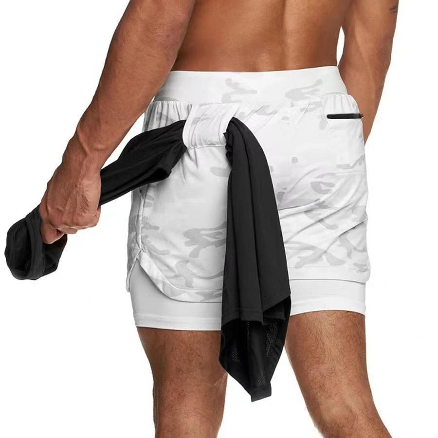 2-in-1 Gym Shorts ā Built-in Compression Liner with Phone Pocket & Towel Loop