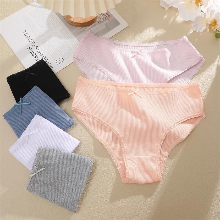 5-Piece Cotton High Waist Panties Set