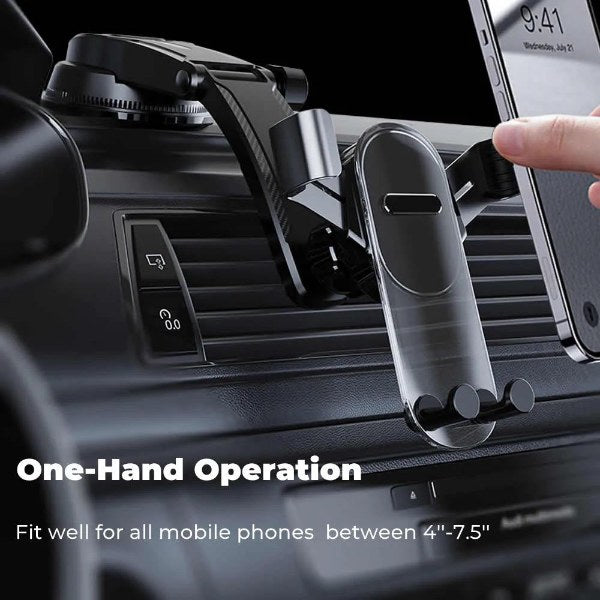 Adjustable Car Dashboard Phone Holder ā Long Arm Mount with Suction Cup & Gravity Grip