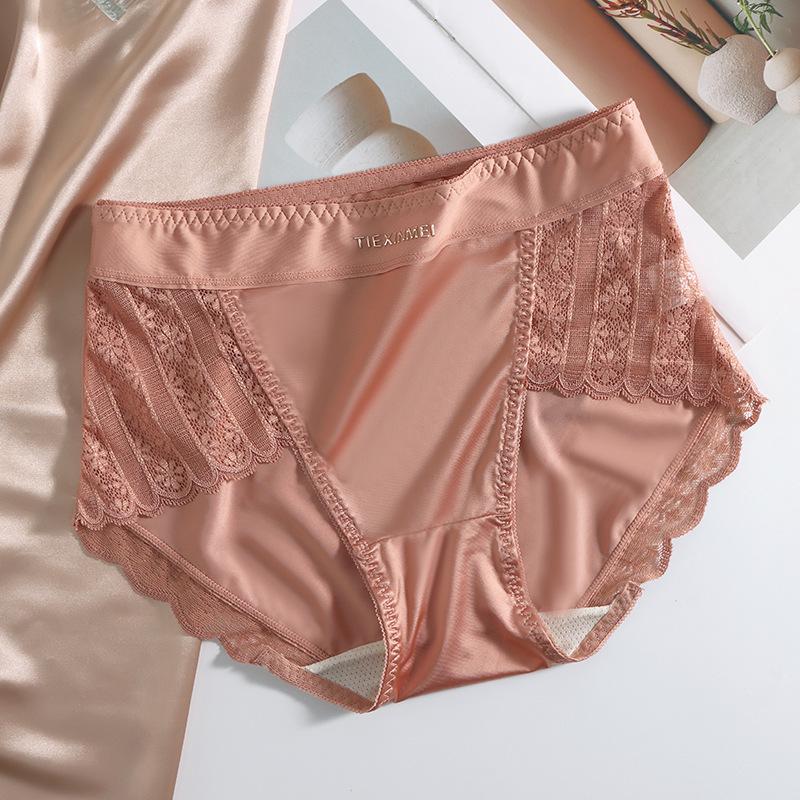 4pcs Satin Lace Mid-Waist Panties โ Elegant & Comfortable Everyday Wear