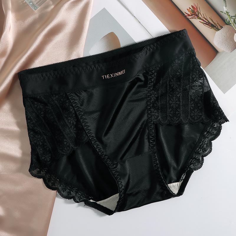 4pcs Satin Lace Mid-Waist Panties โ Elegant & Comfortable Everyday Wear