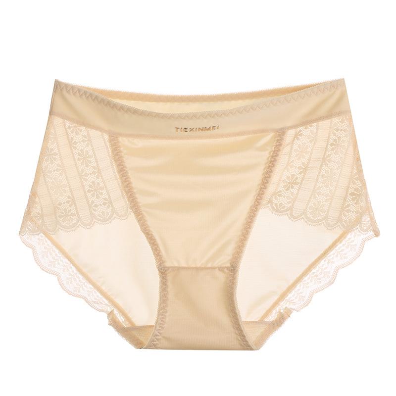 4pcs Satin Lace Mid-Waist Panties โ Elegant & Comfortable Everyday Wear