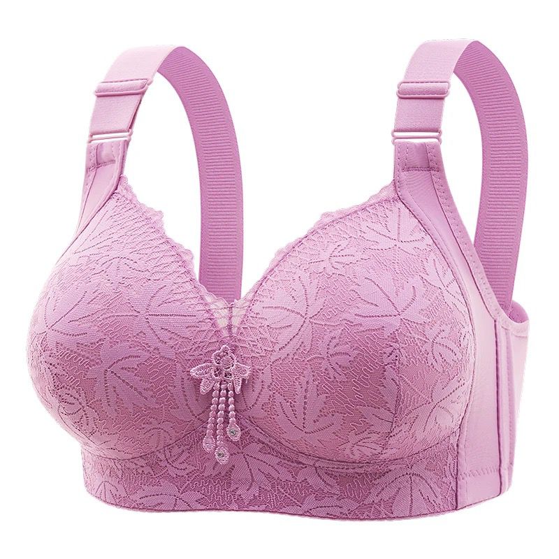 Full-Coverage Lace Bra – Wireless Lift with Wide Strap Support