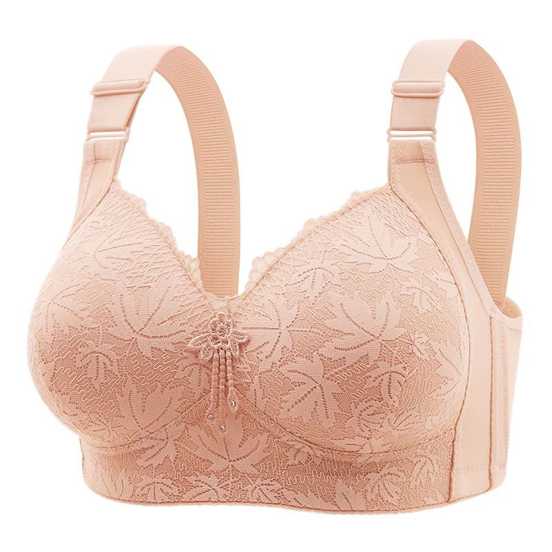 Full-Coverage Lace Bra – Wireless Lift with Wide Strap Support