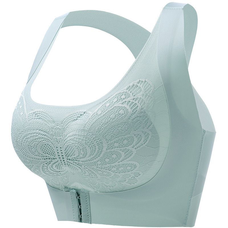 Wireless Lace Bra With Wide Strap And Back Support Design