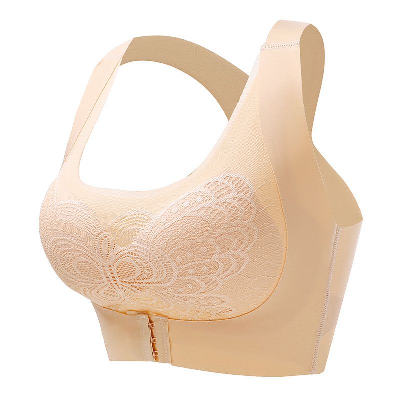 Wireless Lace Bra With Wide Strap And Back Support Design
