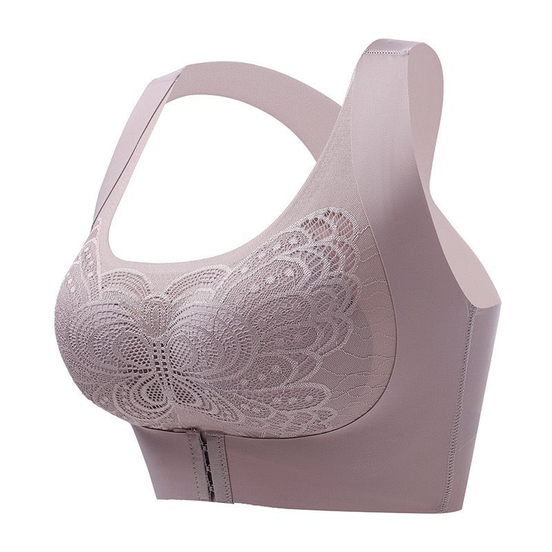 Wireless Lace Bra With Wide Strap And Back Support Design