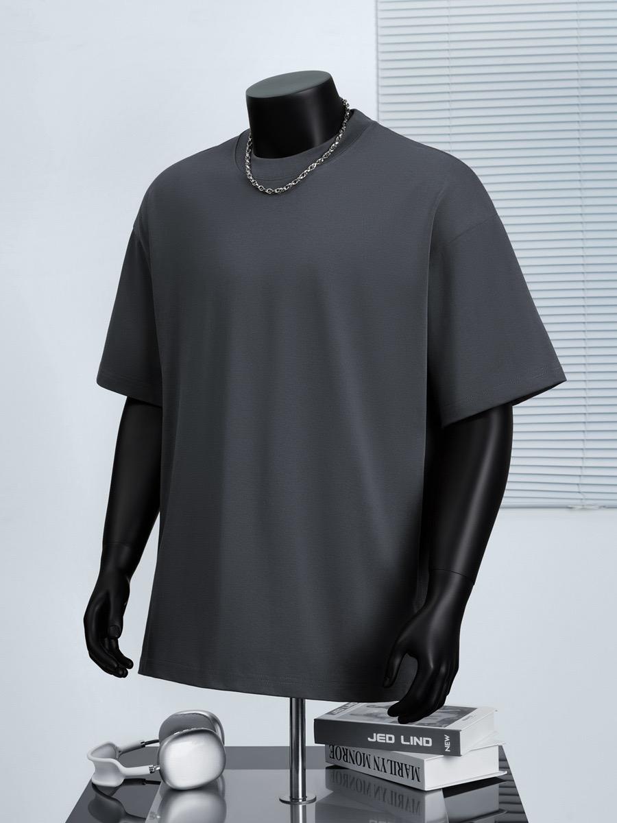Men's Oversized Cotton T-Shirt 300GSM โ Charcoal Grey