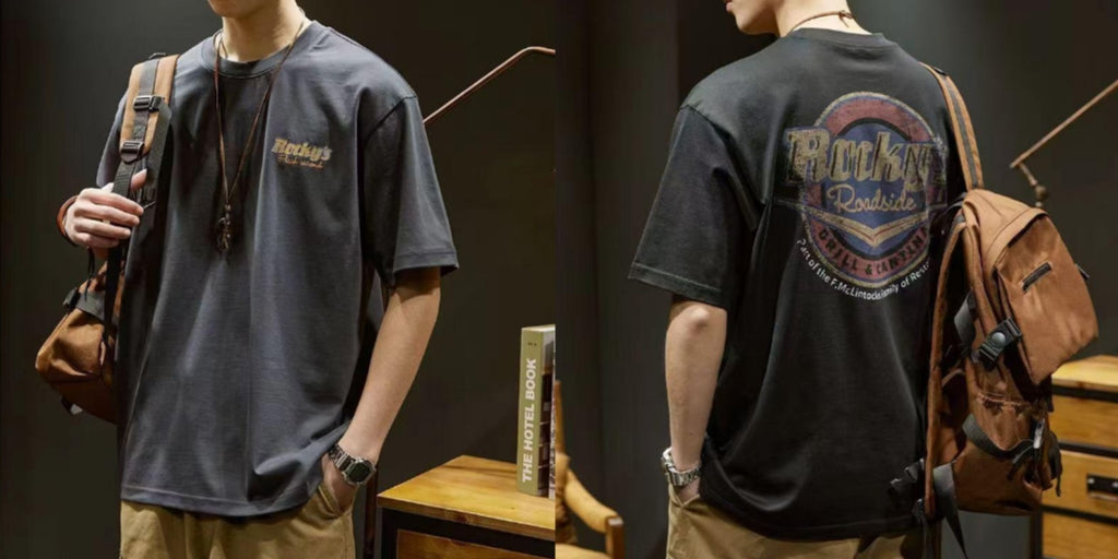 Men's Rocky Roadside Grill & Garage T-Shirt โ Washed Black