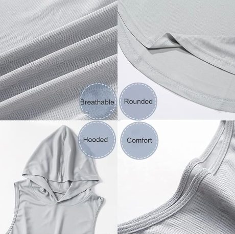 Men's Sleeveless Hooded Gym Tank