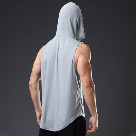Men's Sleeveless Hooded Gym Tank