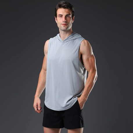Men's Sleeveless Hooded Gym Tank