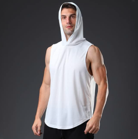 Men's Sleeveless Hooded Gym Tank