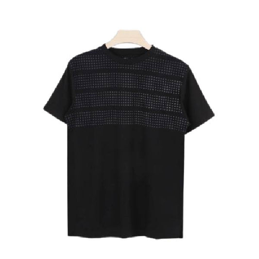 Men's T-Shirt – Sky Blue with Geometric Stripe Print