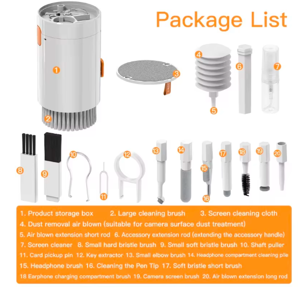 20-In-1 Multifunctional Electronics Cleaning Kit With Storage Case