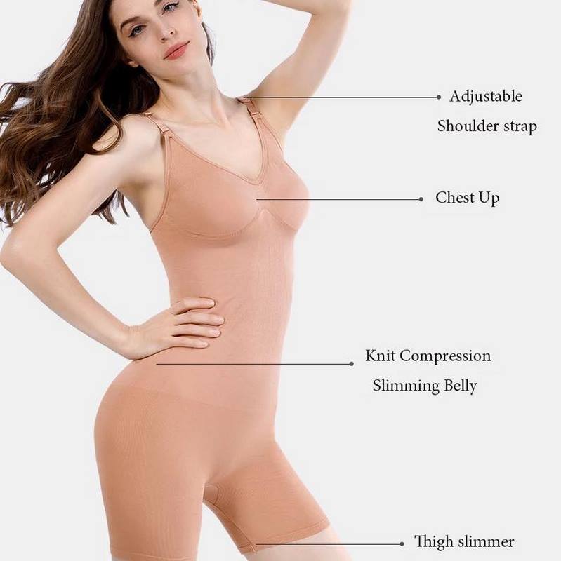 Women's Full-Body Seamless Shaping Suit – Adjustable Slimmer with Thigh & Tummy Control