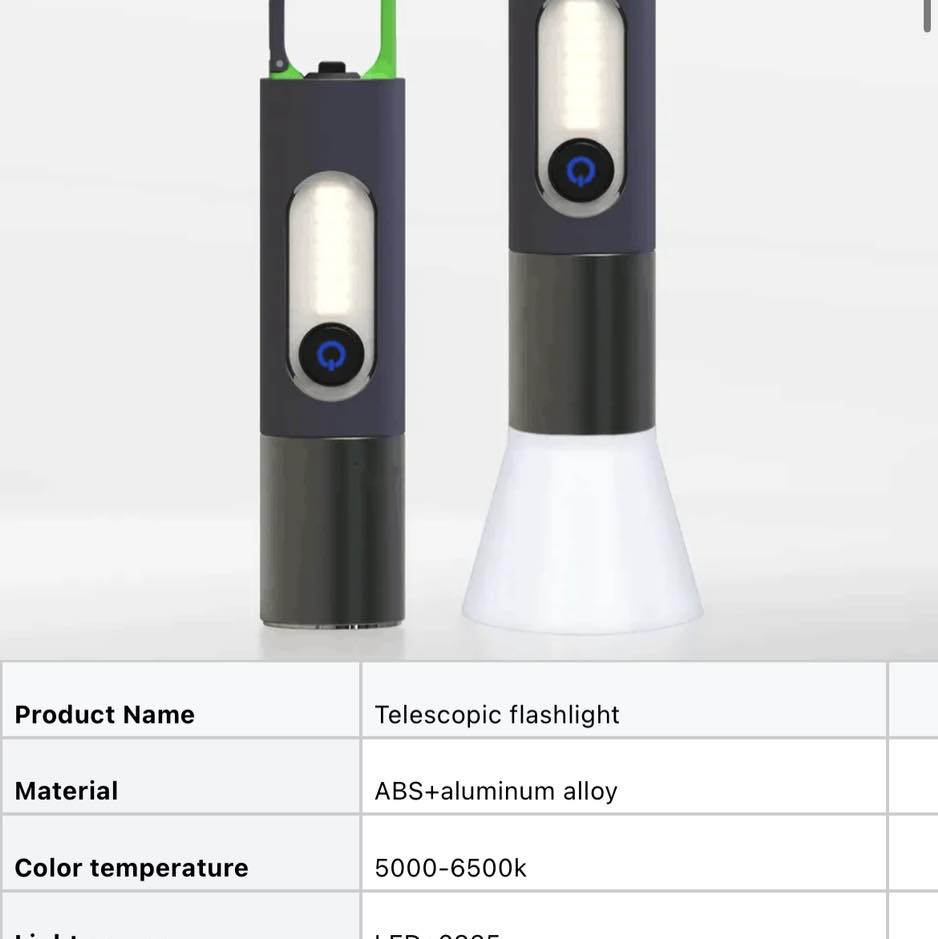 3-in-1 Rechargeable Flashlight & Lantern – ABS + Aluminum Body