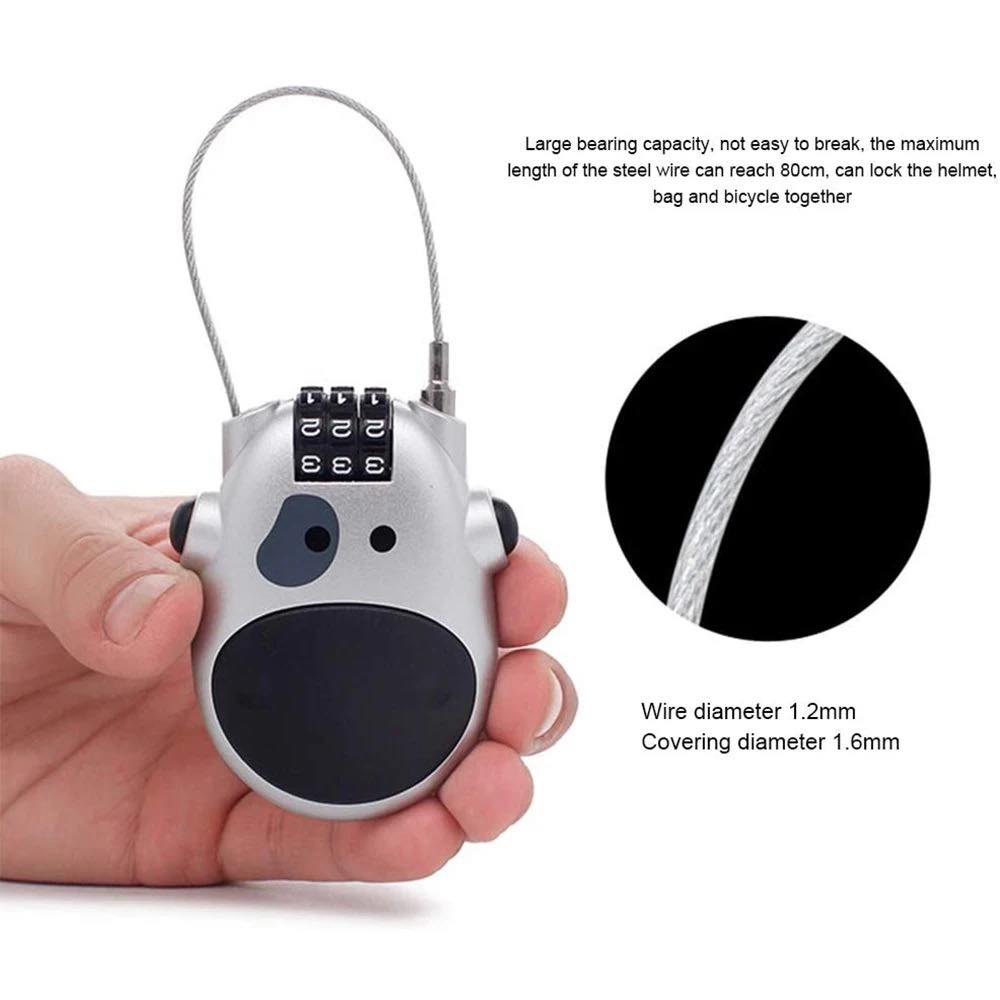 Retractable Cable Lock with Password Anti-Theft Combination Lock for valuables