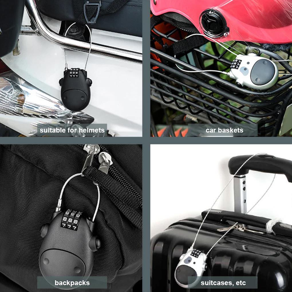 Retractable Cable Lock with Password Anti-Theft Combination Lock for valuables