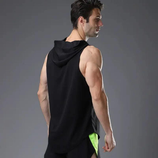 Men's Sleeveless Hooded Gym Tank