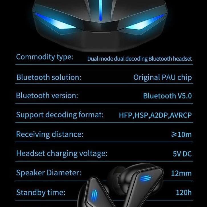 K55 TWS Gaming Earbuds with RGB Lights – Low Latency & HiFi Sound