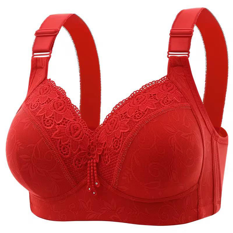 Full Coverage Support Bra With Wide Straps And Back Hook Closure