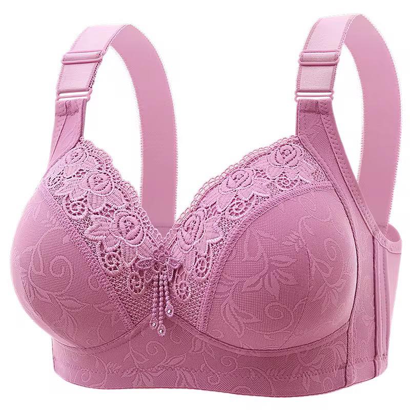 Full Coverage Support Bra With Wide Straps And Back Hook Closure