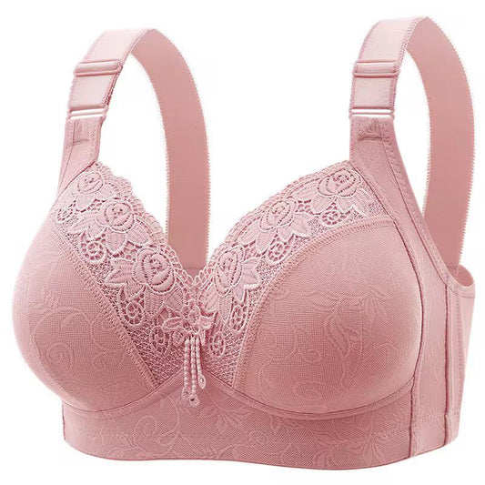 Full Coverage Support Bra With Wide Straps And Back Hook Closure