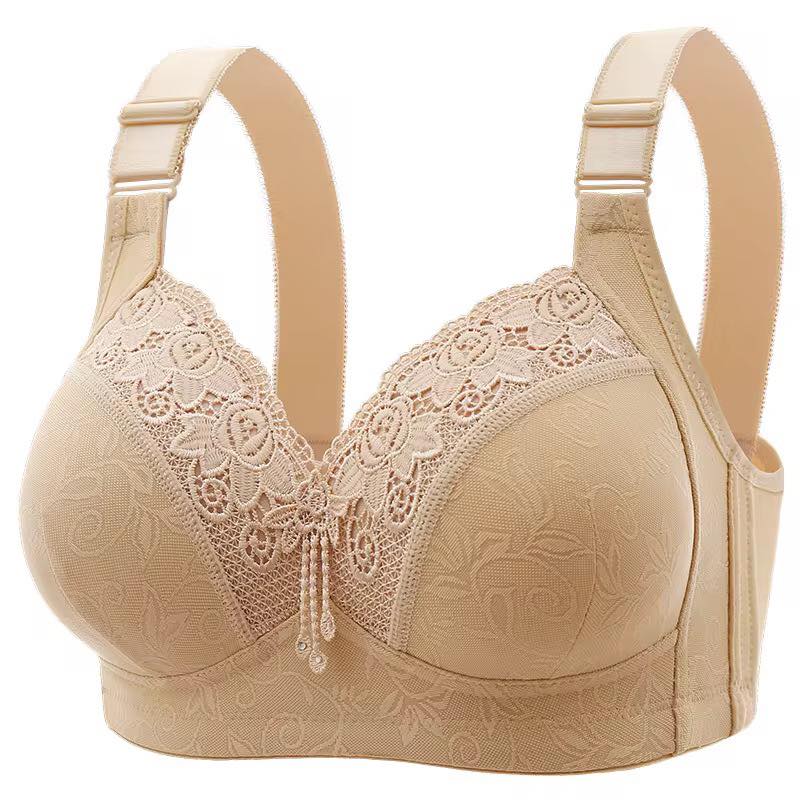 Full Coverage Support Bra With Wide Straps And Back Hook Closure
