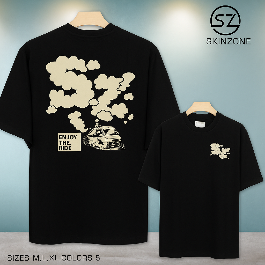 Five sleeve Cartoon Graphic T-Shirt With Fun Car Print For Urban Street Style