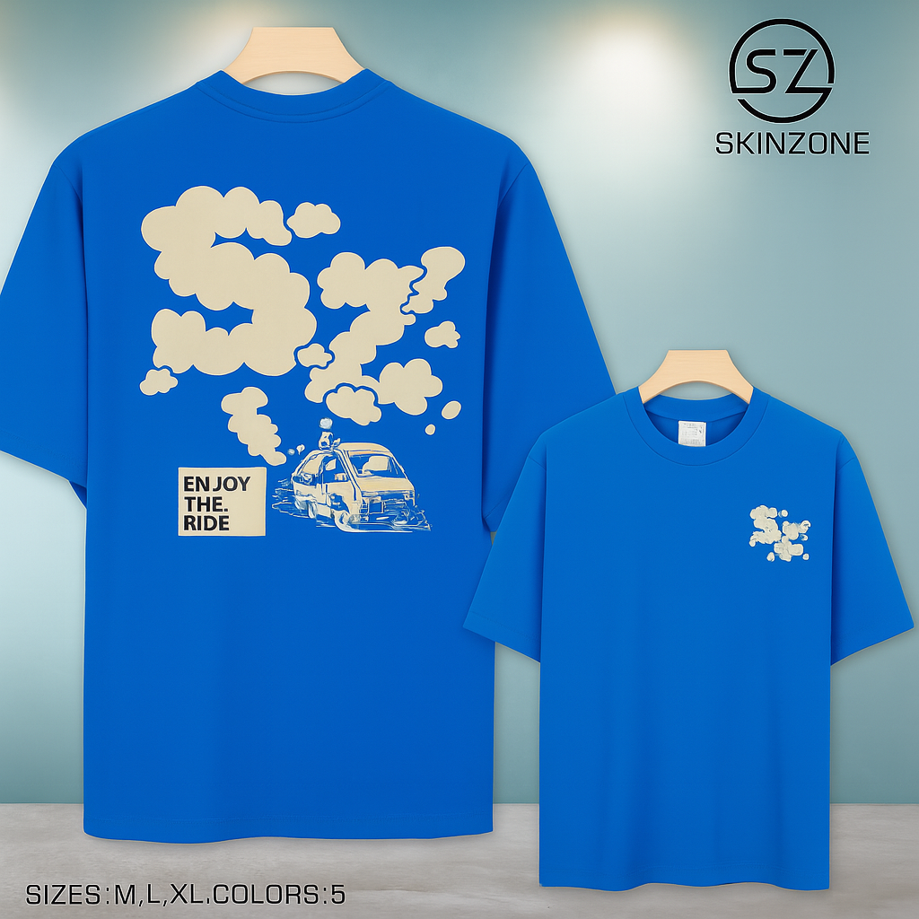 Five sleeve Cartoon Graphic T-Shirt With Fun Car Print For Urban Street Style