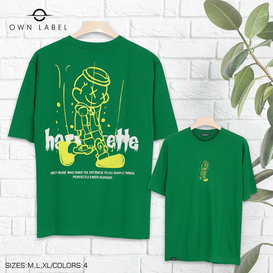 Graphic Tee With Puppet Print And Motivational Quote